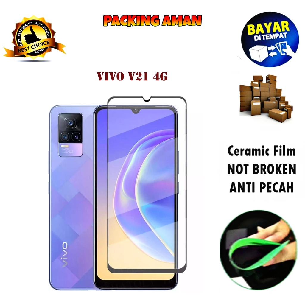 Tempered Glass Vivo V21 4G FULL COVER FULL SCREEN Ceramic Film Anti Gores