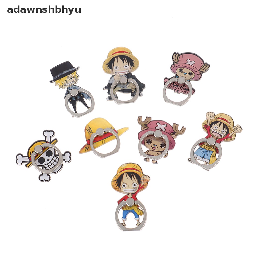 Adawnshbhyu One Piece Luffy Chopper Finger Ring Acryli Dudukan Ponsel Stand Cincin Telepon