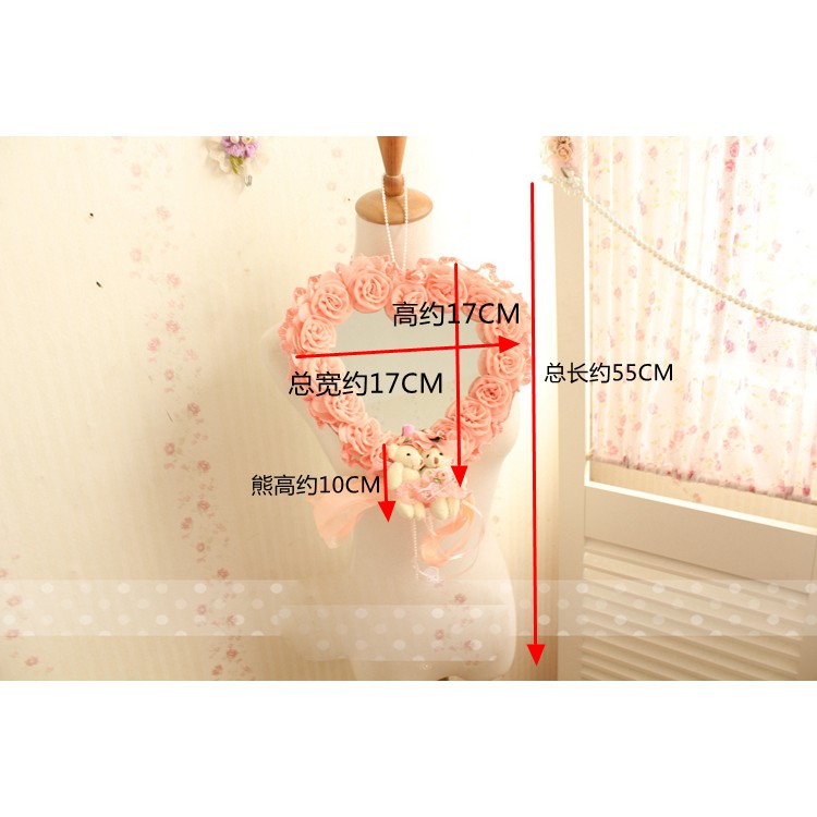 Teddy Bear Heart Hanging Mirror / Cermin Gantung Teddy Bear