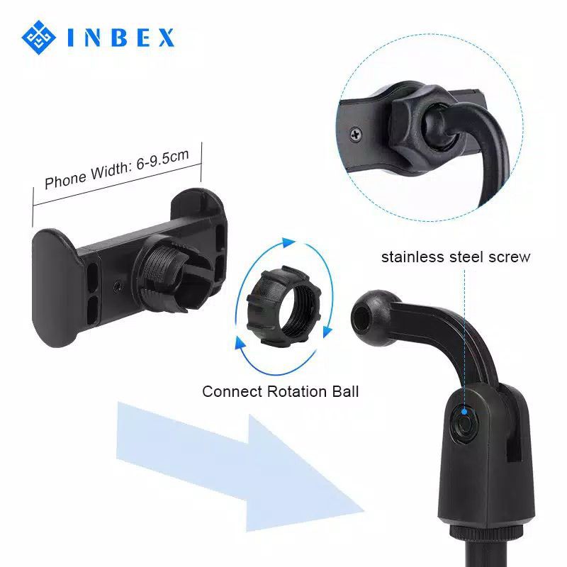 INBEX IMP 1701 Phone Holder Ponsel Multifungsi LIVE Stand Rotary 360