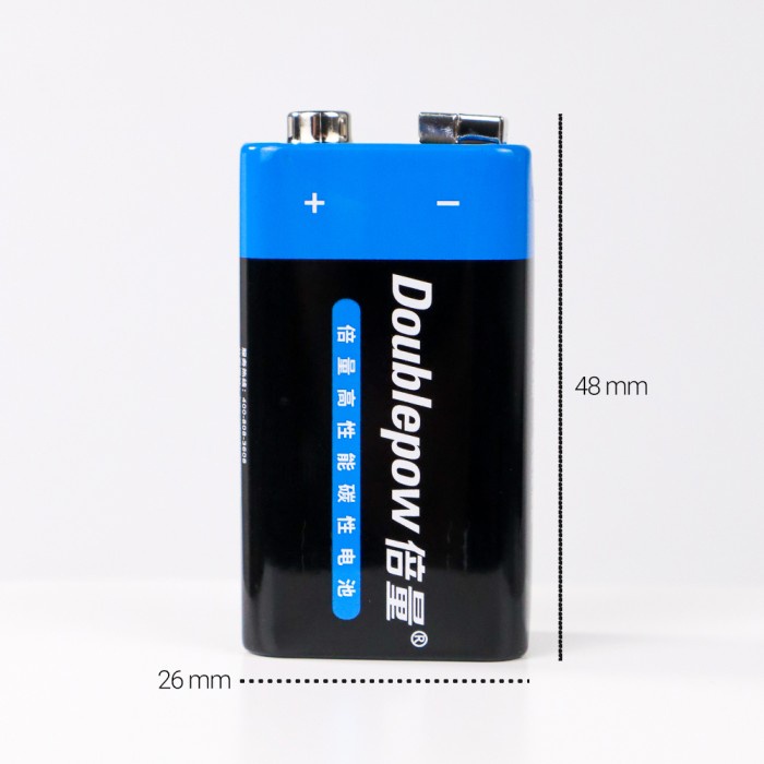 DOUBLEPOW Battery 9V 6F22 Non-Rechargeable Baterai