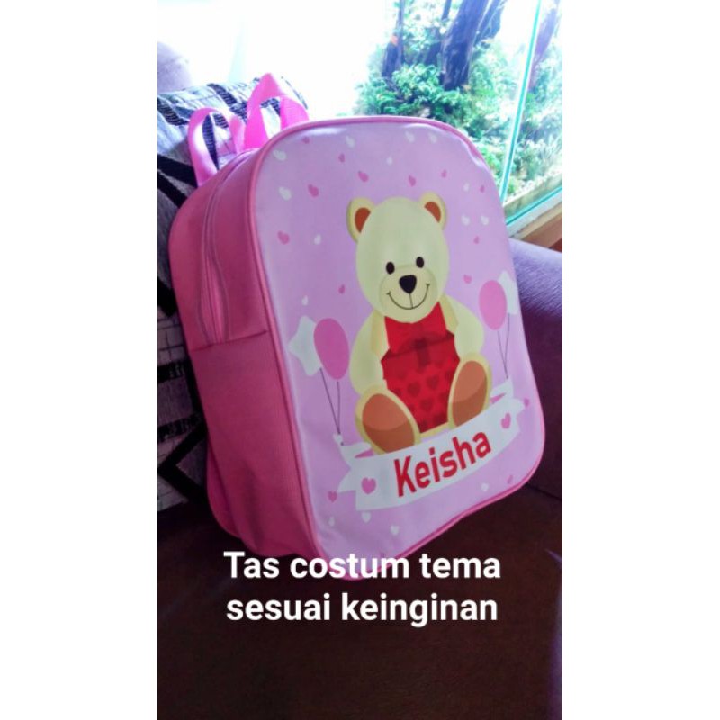 Tas ultah tas souvenir goodie bag ultah tas ransel costum bahan awet dan tebal-2