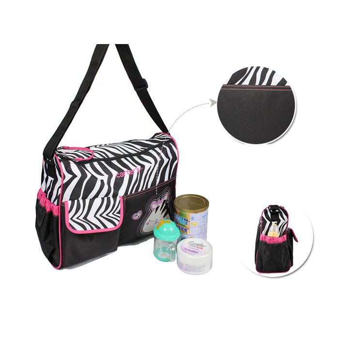 Travel Tas Bayi Besar 4 saku extra Gratis Alas Waterproof - TBY001 - Pink