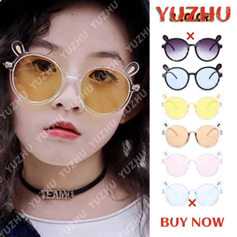 (YUZHU) Bayar di Tempat Korean Fashion Gaya Candy Color Kacamata Hitam Anak Bulat