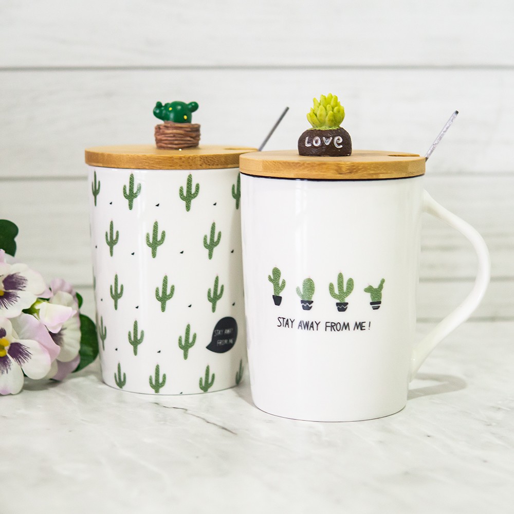 MUG GELAS MINUM KOPI TUMBLER KERAMIK MOTIF KAKTUS PREMIUM MUG GELAS MINUM KOPI TUMBLER KERAMIK MOTIF KAKTUS PREMIUM