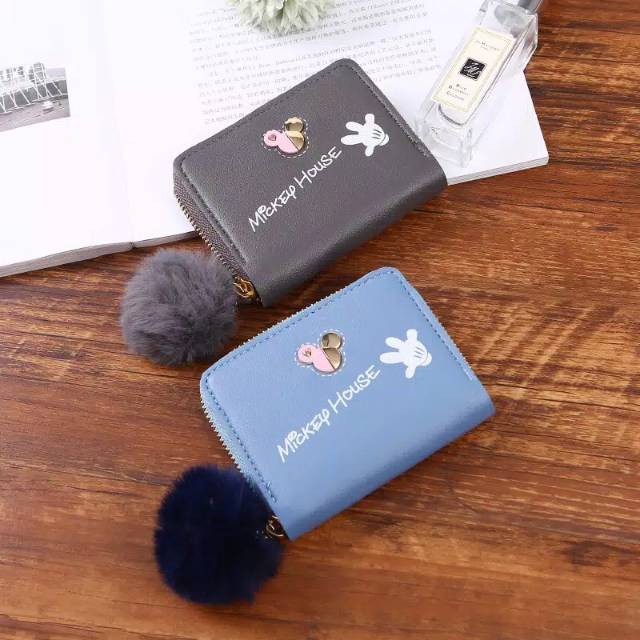 EV - DOMPET WANITA DENGAN MOTIF POM POM LUCU D30 / DOMPET WANITA MURAH