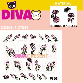 ISI 2 PACK NAIL ART STICKER PIB02-13