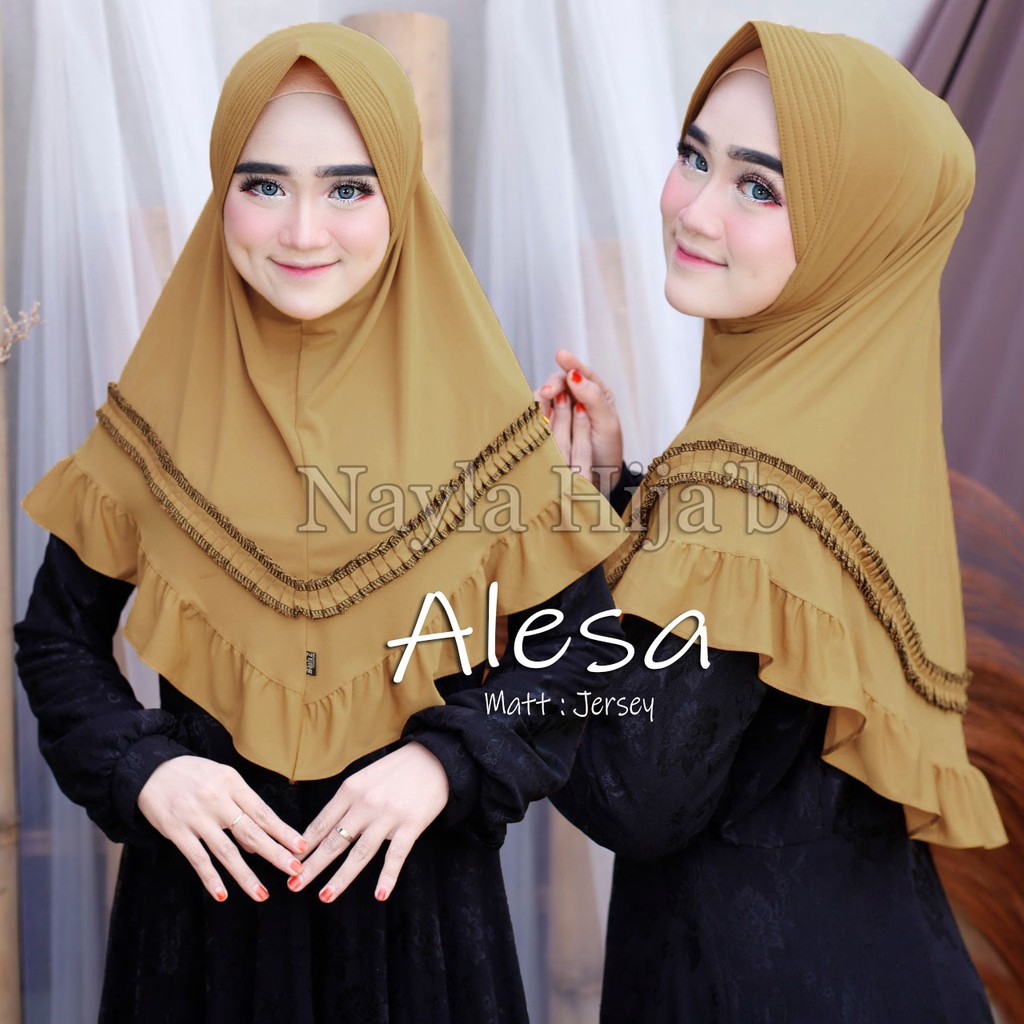 Jilbab Instan terbaru Hijab Bergo Alesa Kerudung Jersey Premium termurah dan terlaris Nayla Hijab-Kubus
