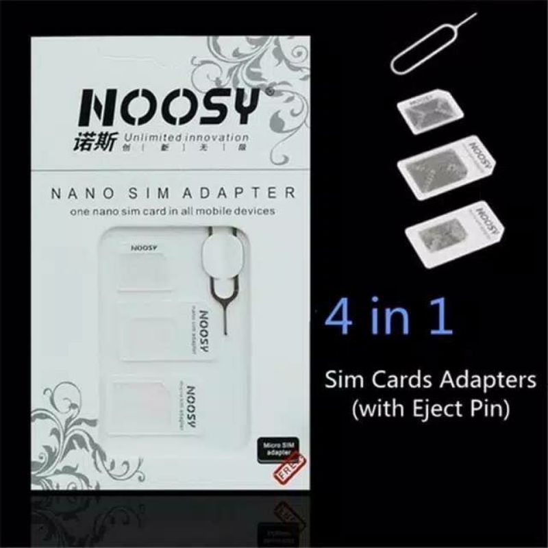 NOOSY SIM ADAPTER 4 IN 1(WITH EJECT PIN)NANO SIM ADAPTER