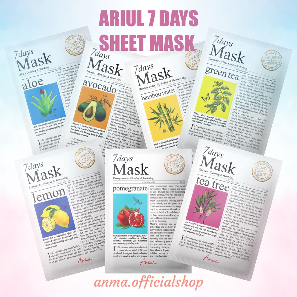 100% ORI Ariul 7 Days Mask Sheet Masker
