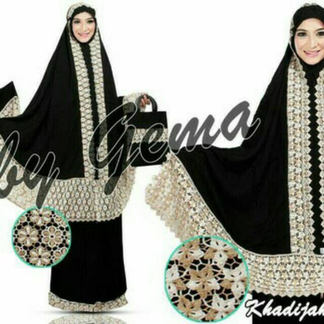 mukena katun rayon hitam