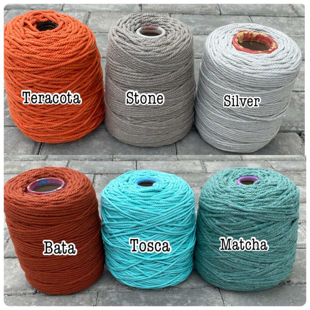 benang macrame cotton rope 1kg warna PART II