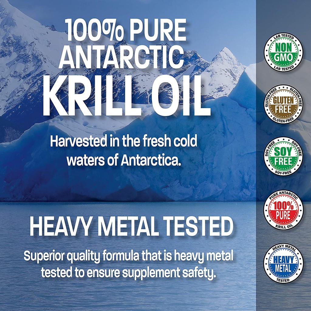 Bronson Antarctic Krill Oil 1000Mg With Omega 3s EPA DHA Astaxanthin - 120 Softgels