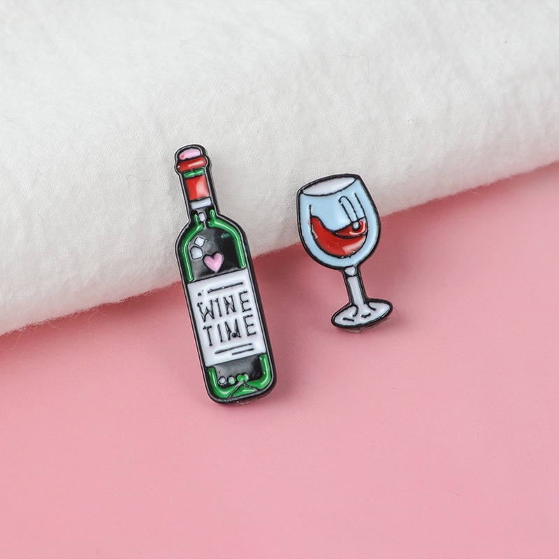 Bros Pin Mini Desain Gelas Wine Untuk Aksesoris Pakaian