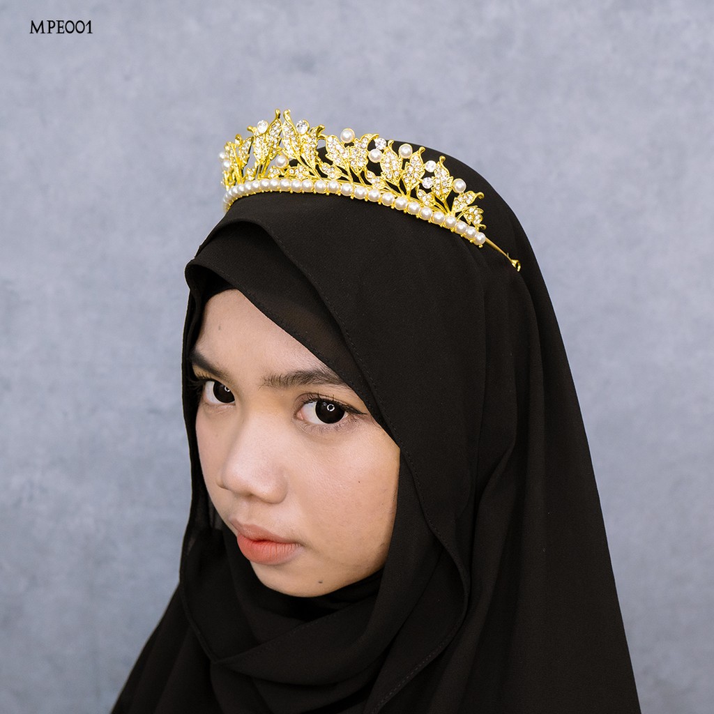 [PRODUK TERMURAH] GOLD MAHKOTA BRIDAL ACCESSORIES PESTA WANITA MPE001