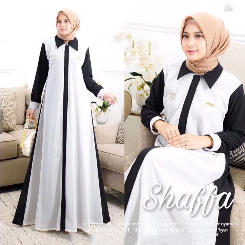 SHAFFA DRESS BL MOSSCRAPE GAMIS KONDAGAN WANITA TERBARU BAJU DRES FASHION WANITA KEKINIAN SIMPLE DAN