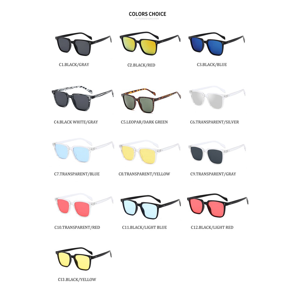 （YUZHU）COD Persegi INS Fashion Gaya Klasik Cermin Sunglasses Pria Retro Baru Kedatangan Anti UV400