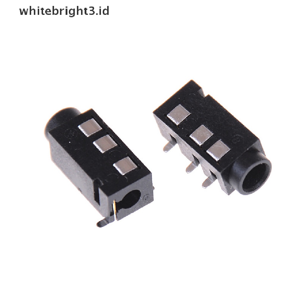 (whitebright3.id) 10pcs PJ-320D 4 Pin SMD 3.5mm Female Konektor Jack Headphone PCB Mount