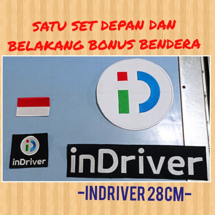 Emblem-Patch- Emblem Indriver Satu Set,Bordir Indriver Hitam -Patch-Emblem.
