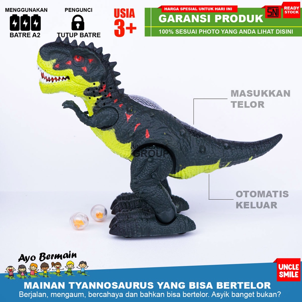 Mainan Dinosaurus Tyrannosaurus T Rex Bisa Bertelor Jalan Bercahaya