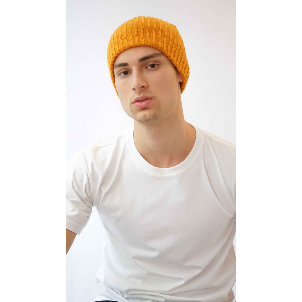 Houseofcuff Topi Kupluk Rajut Beanie Hat Polos Topi Gunung Mustard