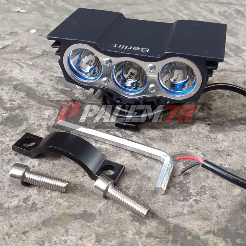 Lampu Sorot LED 3 Mata CRF KLX 150 Dtracker Trail Supermoto Universal