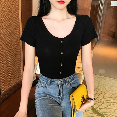 KEIKO BUTTON TOP RIB