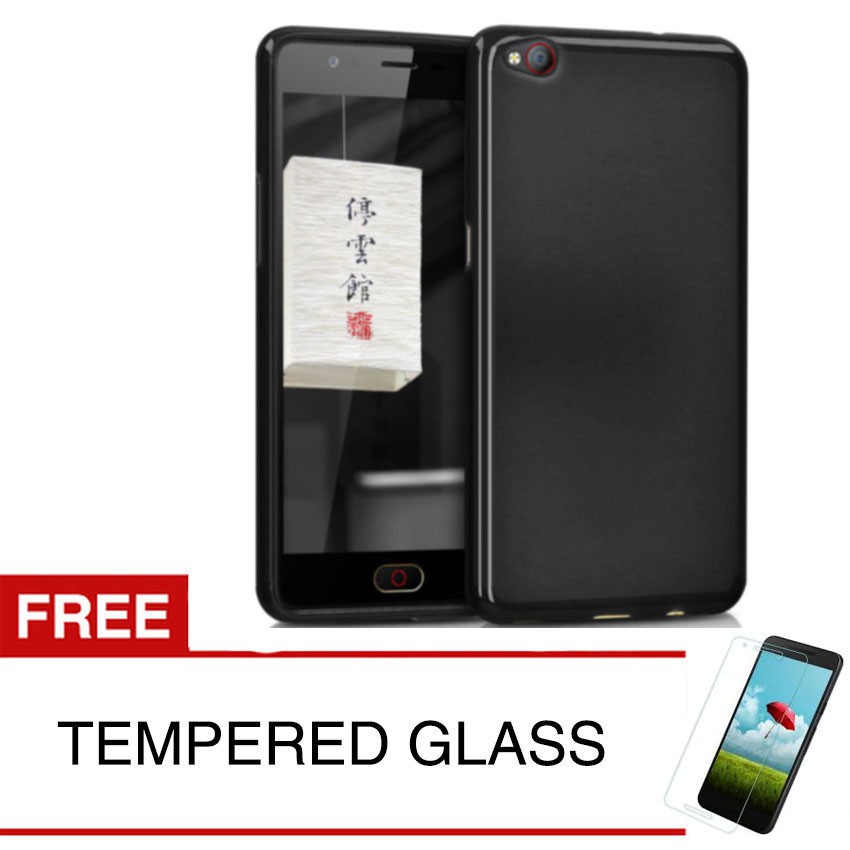 Case for ZTE Nubia M2 Lite - Slim Soft Case - Hitam Solid + Gratis Tempered Glass