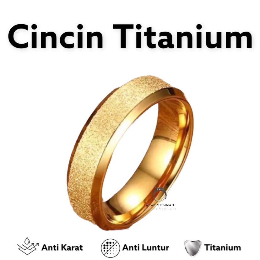 [Bayar di Tempat] CINCIN COUPLE PRIA WANITA TITANIUM ZIRCON PASIR