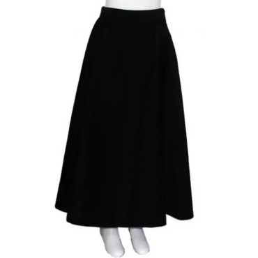 TERLARIS !!! ROK PANJANG JUMBO SPANDEK JERSEY WANITA TERMURAH /  ROK PANJANG MAX BB 80 KG BAHAN PREMIUM BISA COD-HITAM