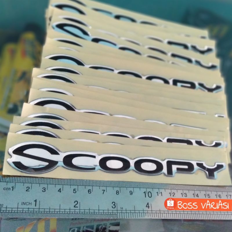 Stiker Emblem Bodi Scoopy Timbul Resin