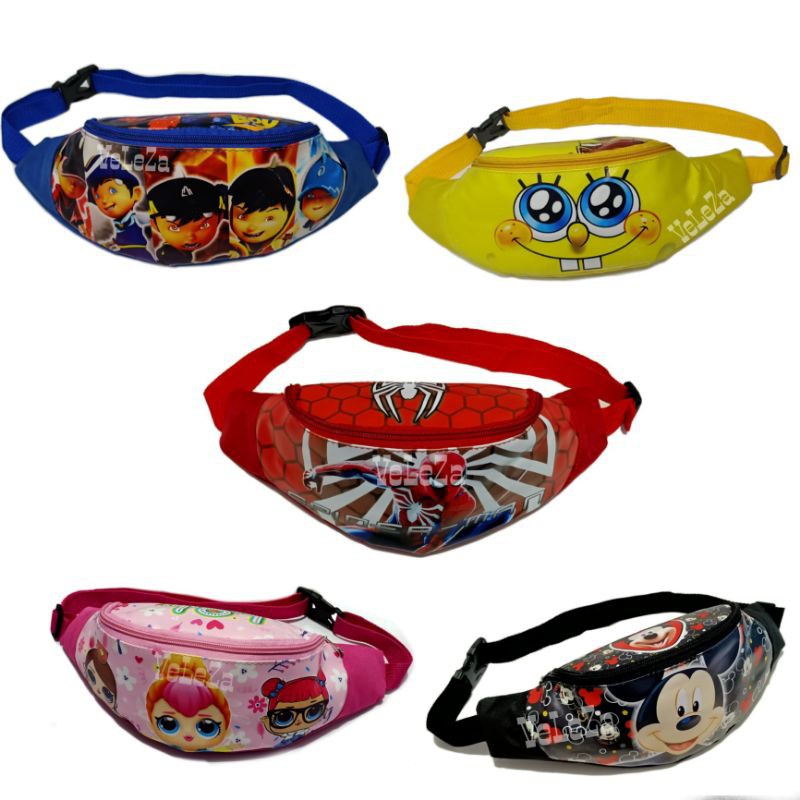 Tas anak tas selempang anak waistbag anak karakter tas anak