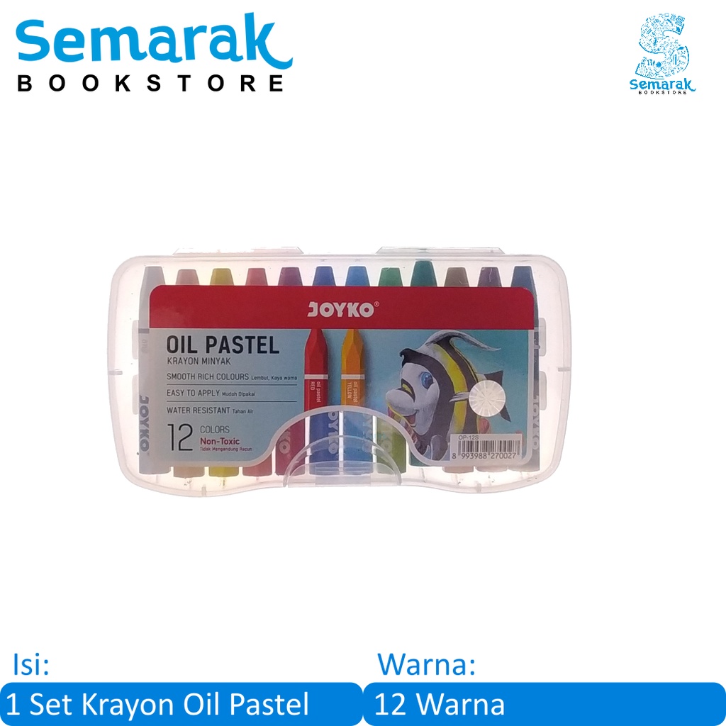 

Joyko Oil Pastel Krayon Tanpa Racun [12 Warna]