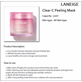  share IN JAR LANEIGE clear c peeling mask serum toner 