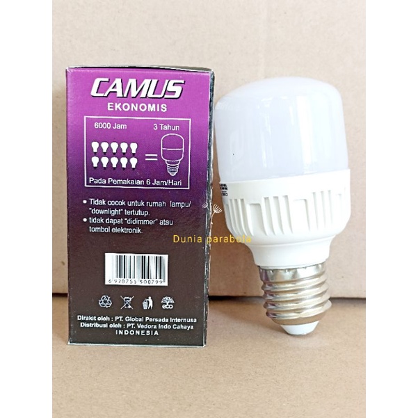 LAMPU LED 5 WATT TABUNG MERK CAMUS NYALA PUTIH TERANG SNI