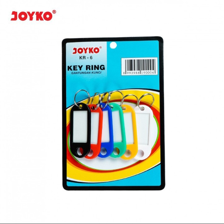 joyko 6 buah key ring kr-6 gantungan kr6 kunci nama kr 6 per set - enc.sup