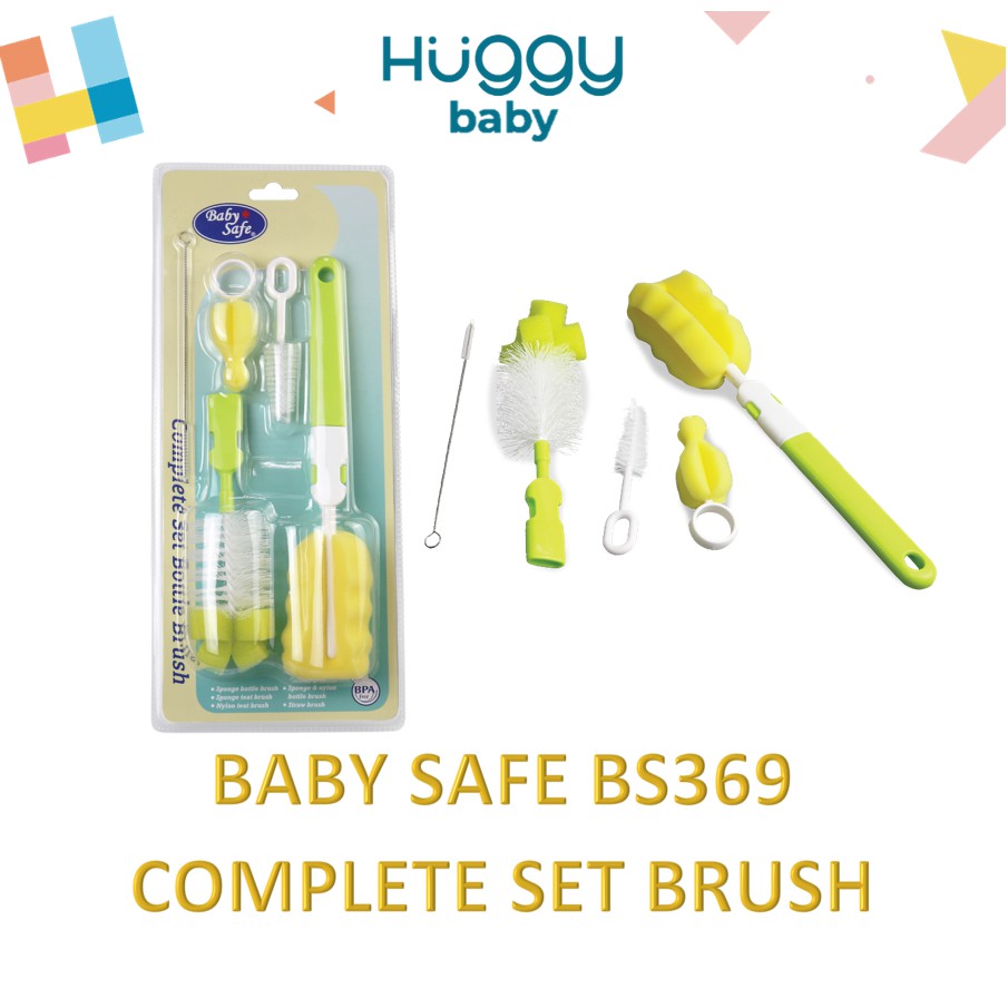 Baby Safe BS369 Complete Set Bottle Brush Set Sikat Botol Susu