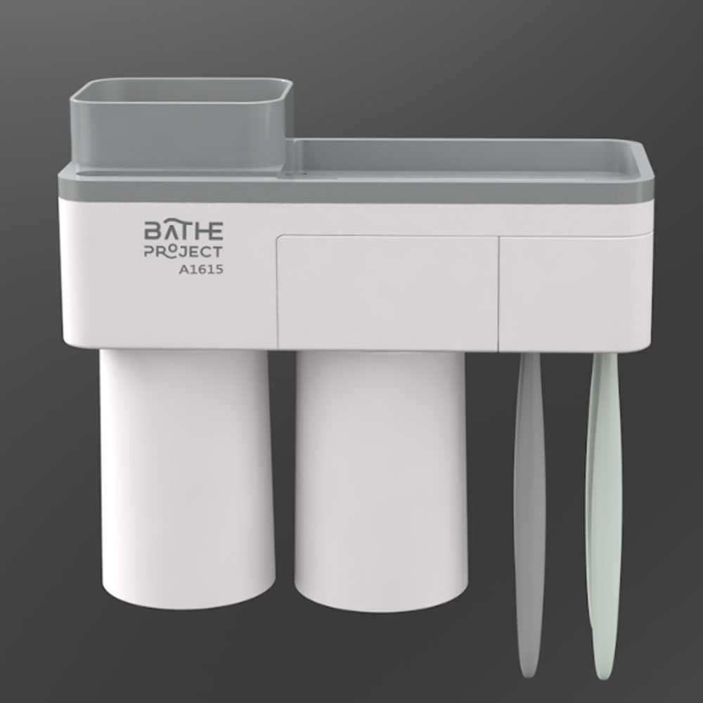 Rak Gantung Kamar Mandi 2 Cup + Holder Smartphone BATHE PROJECT PSHX02GY