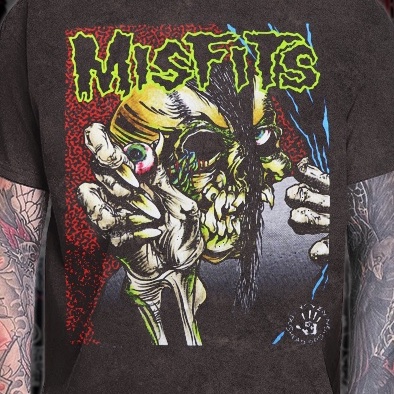 Kaos Band Vintage T-shirt Wash Misfits Pushead 1990s Shirt_078