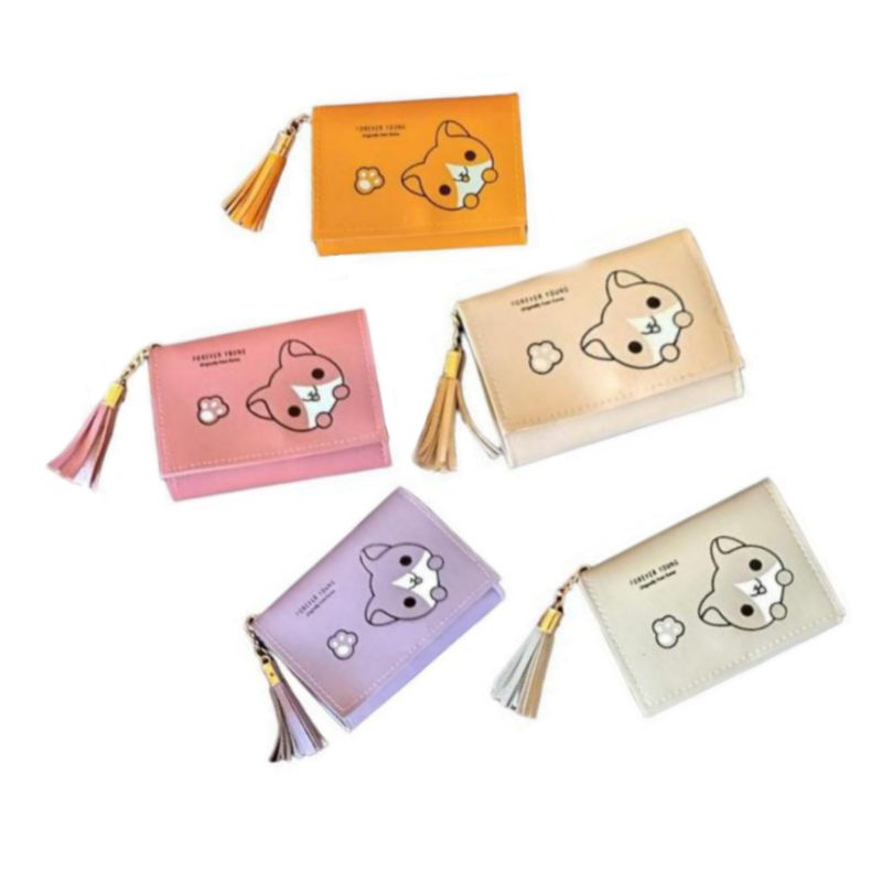 Dompet wanita Lipat kecil Gambar kucing / Dompet mini wanita