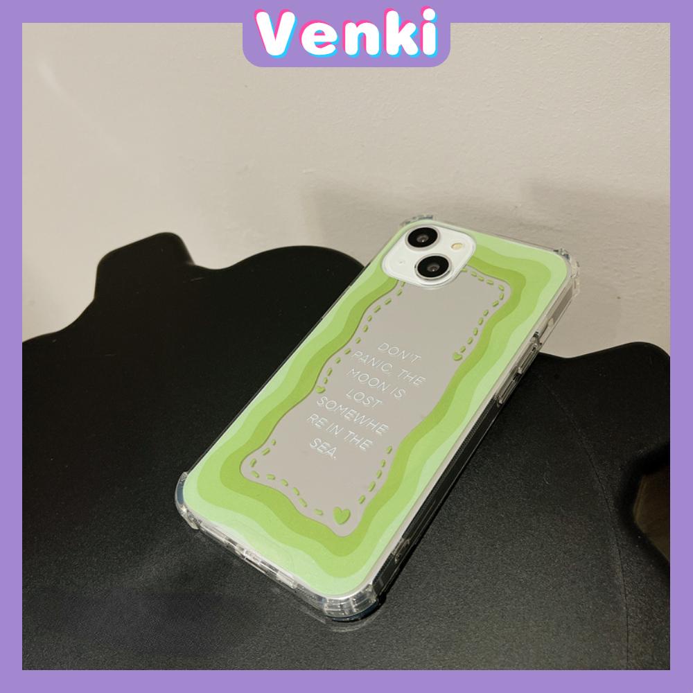 iPhone Case Acrylic Reflective Mirror Airbag Shockproof Protection Camera Green Border Letter Compatible with iPhone 11 iPhone 13 Pro Max iPhone 12 Pro Max iPhone 7 Plus iPhone xr