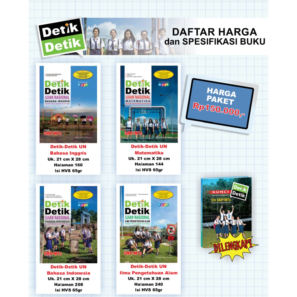 1 Paket Buku Detik Detik Ujian Nasional Smp Mts 2020 Intan