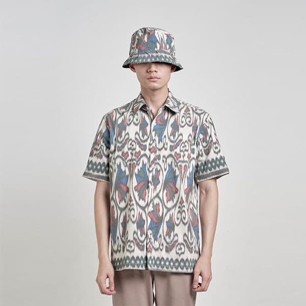 Kemeja Distro Casual Kemeja Cowok Men Atasan Pria U2S1 Festive Men Lingga Tenun Shirt S