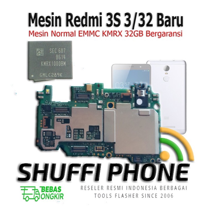 Mesin Xiaomi Redmi 3S 3/32 Baru Second Bekas Normal IC EMMC KMRX New - 3/32