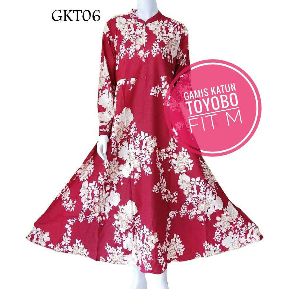 GAMIS KATUN TOYOBO MERAH