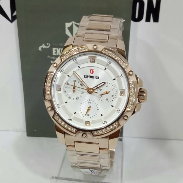 Jam Tangan Wanita Expedition E 6698 Soft RoseGold Original