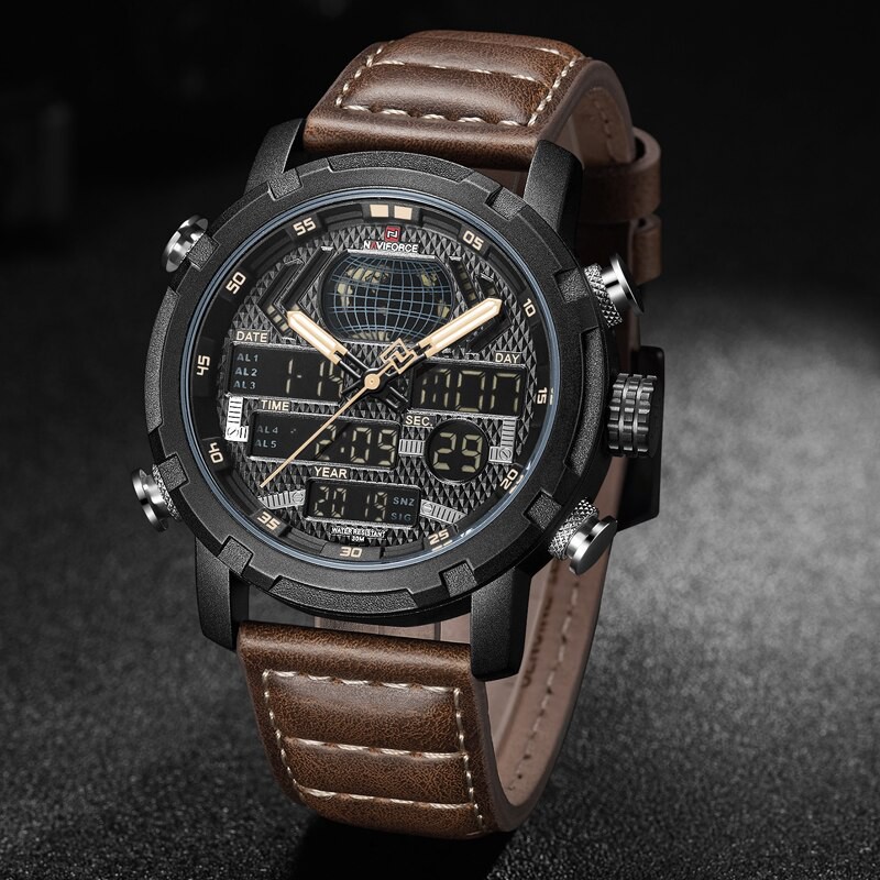 JAM TANGAN NAVIFORCE PRIA NF9160 JAM TANGAN ORIGINAL RANTAI KULIT