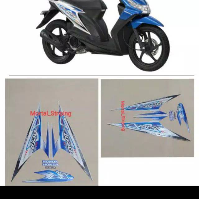 Jual Stiker Striping List Body Motor Honda Beat Karbu Warna Biru