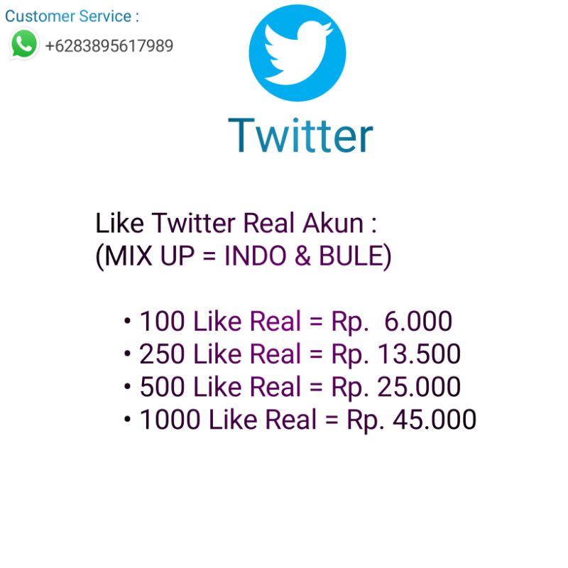 Jual Like Twitter TERMURAH 