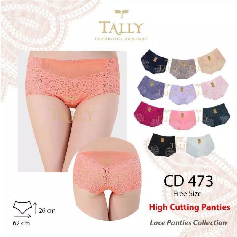 TALLY CD Wanita Renda Brokat lembut 473 Lace panties collection